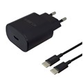 PUNJAČ ZAMJENSKI SAMSUNG, 25W FAST, Type-C + KABEL Type-C - Type-C, black
